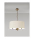Banyan 3 Light Multi Arm Pendant With 50cm x 20cm Faux Silk Fabric Shade Champagne Gold/Ivory Pearl-11