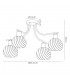 Semi Flush Ceiling 4 Light E14 Satin Nickel, Round Swirl Pattern Fosted Glass - 3