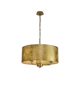 Banyan 3 Light Multi Arm Pendant With 50cm x 20cm Gold Leaf Shade Champagne Gold/Gold Leaf-1