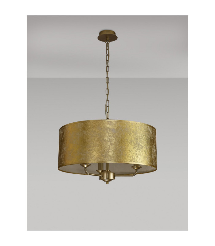Banyan 3 Light Multi Arm Pendant With 50cm x 20cm Gold Leaf Shade Champagne Gold/Gold Leaf-11