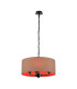 Banyan 3 Light Multi Arm Pendant With 50cm x 20cm Dual Faux Silk Fabric Shade Matt Black/Antique Gold-1