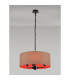 Banyan 3 Light Multi Arm Pendant With 50cm x 20cm Dual Faux Silk Fabric Shade Matt Black/Antique Gold-2