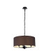 Banyan 3 Light Multi Arm Pendant With 50cm x 20cm Faux Silk Fabric Shade Matt Black/Black-1