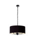 Banyan 3 Light Multi Arm Pendant With 50cm x 20cm Dual Faux Silk Fabric Shade Matt Black/Midnight Black-1