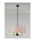 Banyan 3 Light Multi Arm Pendant With 50cm x 20cm Faux Silk Fabric Shade Matt Black/Grey-2