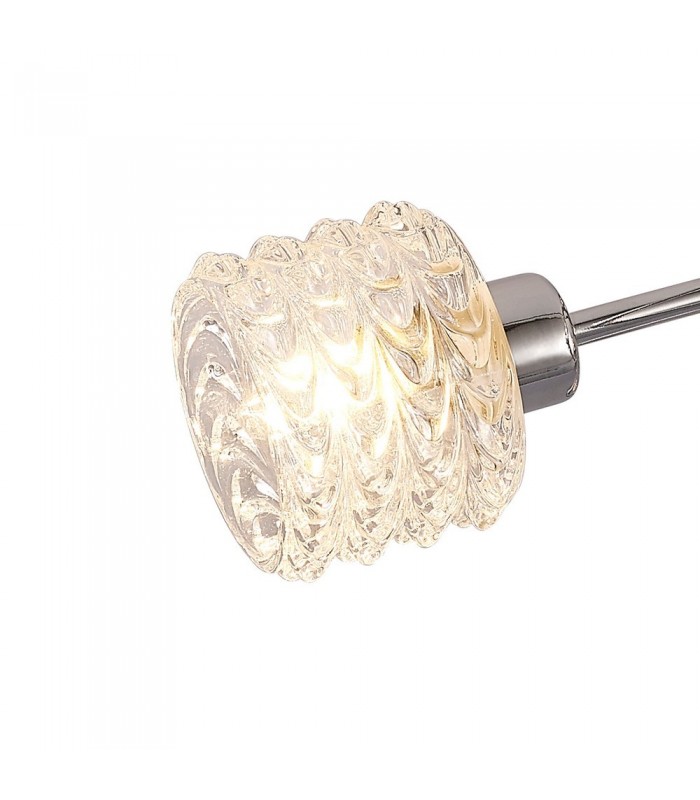 Semi Flush Ceiling 3 Light G9 Polished Chrome, Clear Textured Glass - 5
