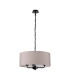 Banyan 3 Light Multi Arm Pendant With 50cm x 20cm Faux Silk Fabric Shade Matt Black/Grey-4