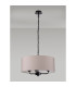 Banyan 3 Light Multi Arm Pendant With 50cm x 20cm Faux Silk Fabric Shade Matt Black/Grey-11