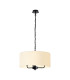 Banyan 3 Light Multi Arm Pendant With 50cm x 20cm Faux Silk Fabric Shade Matt Black/Ivory Pearl-1