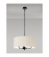 Banyan 3 Light Multi Arm Pendant With 50cm x 20cm Faux Silk Fabric Shade Matt Black/Ivory Pearl-11