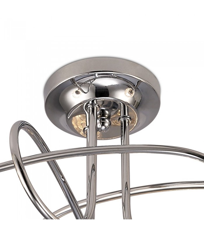 Semi Flush Ceiling 3 Light G9 Polished Chrome, Clear Textured Glass - 7