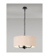 Banyan 3 Light Multi Arm Pendant With 50cm x 20cm Dual Faux Silk Fabric Shade Matt Black/Nude Beige-2