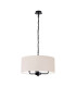 Banyan 3 Light Multi Arm Pendant With 50cm x 20cm Dual Faux Silk Fabric Shade Matt Black/Nude Beige-4