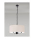 Banyan 3 Light Multi Arm Pendant With 50cm x 20cm Dual Faux Silk Fabric Shade Matt Black/Nude Beige-11