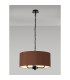 Banyan 3 Light Multi Arm Pendant With 50cm x 20cm Dual Faux Silk Fabric Shade Matt Black/Raw Cocoa-2