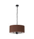 Banyan 3 Light Multi Arm Pendant With 50cm x 20cm Dual Faux Silk Fabric Shade Matt Black/Raw Cocoa-4