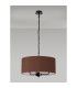 Banyan 3 Light Multi Arm Pendant With 50cm x 20cm Dual Faux Silk Fabric Shade Matt Black/Raw Cocoa-11