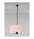 Banyan 3 Light Multi Arm Pendant With 50cm x 20cm Dual Faux Silk Fabric Shade Matt Black/Taupe-2