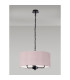 Banyan 3 Light Multi Arm Pendant With 50cm x 20cm Dual Faux Silk Fabric Shade Matt Black/Taupe-11
