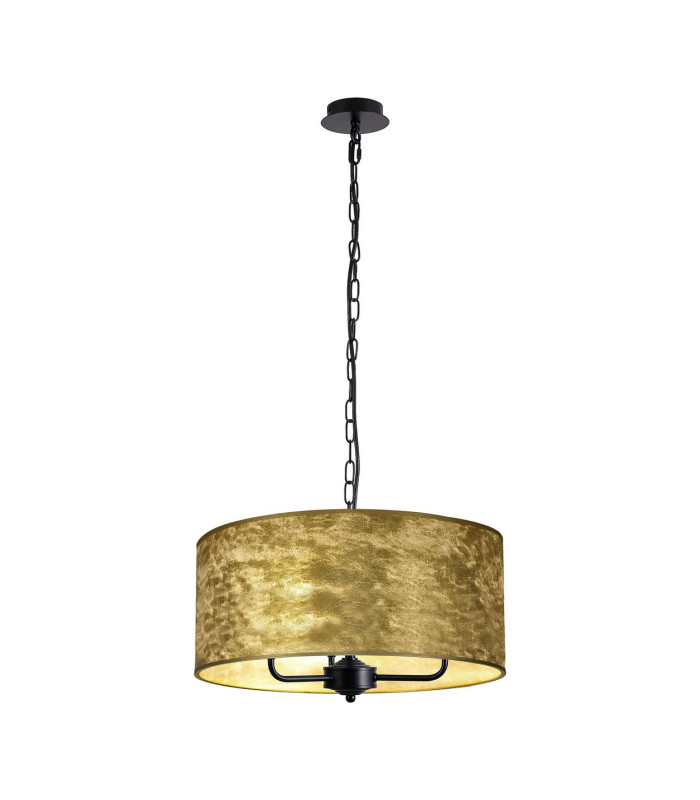 Banyan 3 Light Multi Arm Pendant With 50cm x 20cm Gold Leaf Shade Matt Black/Gold Leaf-1