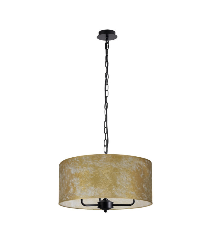 Banyan 3 Light Multi Arm Pendant With 50cm x 20cm Gold Leaf Shade Matt Black/Gold Leaf-4
