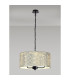 Banyan 3 Light Multi Arm Pendant With 50cm x 20cm Silver Leaf Shade Matt Black/Silver Leaf-2