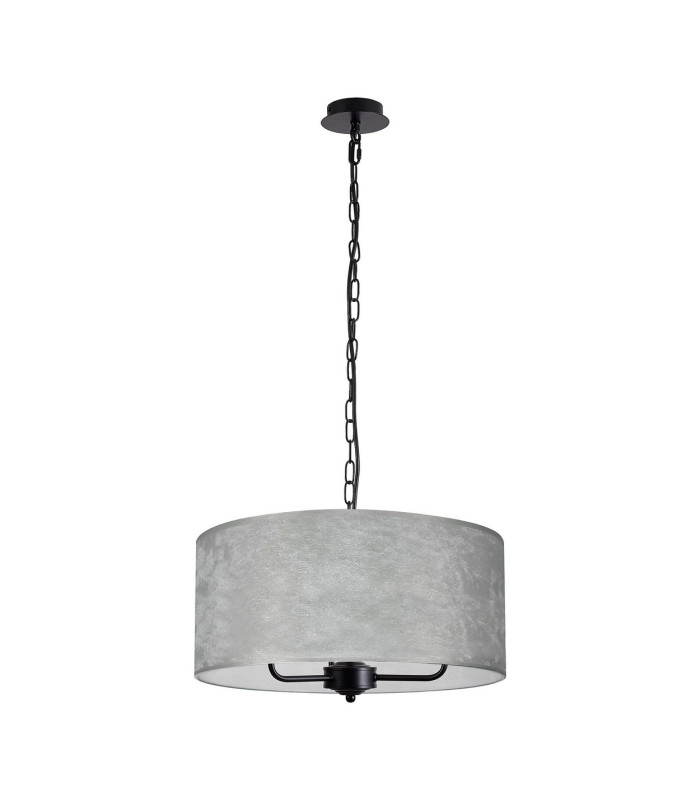 Banyan 3 Light Multi Arm Pendant With 50cm x 20cm Silver Leaf Shade Matt Black/Silver Leaf-4