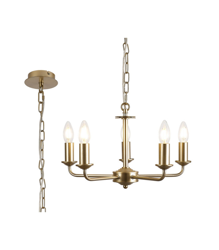 Banyan 45cm 5 Light Multi Arm Pendant Without Shade 1.5m Chain E14 Champagne Gold-1