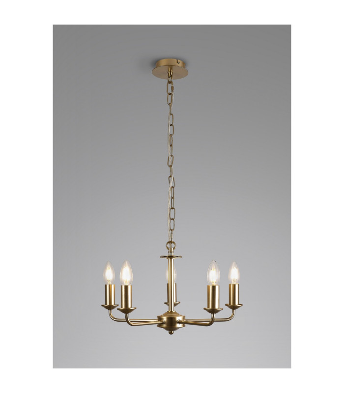 Banyan 45cm 5 Light Multi Arm Pendant Without Shade 1.5m Chain E14 Champagne Gold-3