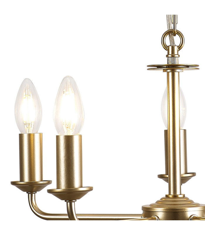 Banyan 45cm 5 Light Multi Arm Pendant Without Shade 1.5m Chain E14 Champagne Gold-7