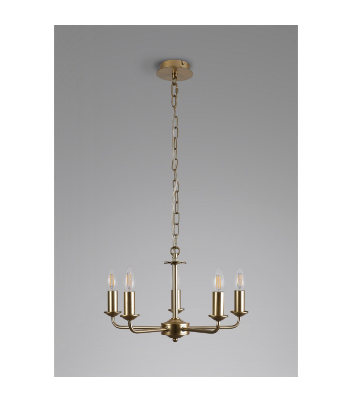 Banyan 45cm 5 Light Multi Arm Pendant Without Shade 1.5m Chain E14 Champagne Gold-9