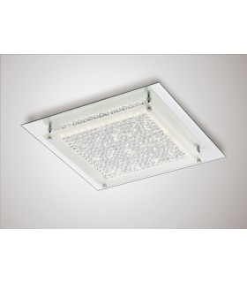 LED Flush Ceiling Light, 360mm Square, 18W 1440lm 4000K Polished Chrome, Crystal - 2