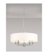 Banyan 5 Light Multi Arm Pendant E14 Polished Chrome With 60cm x 15cm Faux Silk Shade White-2