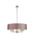Banyan 5 Light Multi Arm Pendant E14 Polished Chrome With 60cm x 15cm Faux Silk Shade Grey-1