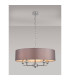 Banyan 5 Light Multi Arm Pendant E14 Polished Chrome With 60cm x 15cm Faux Silk Shade Grey-2
