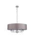 Banyan 5 Light Multi Arm Pendant E14 Polished Chrome With 60cm x 15cm Faux Silk Shade Grey-4