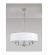 Banyan 5 Light Multi Arm Pendant E14 Polished Chrome With 60cm x 15cm Faux Silk Shade White-11