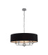 Banyan 5 Light Multi Arm Pendant E14 Polished Chrome With 60cm x 15cm Faux Silk Shade black-1