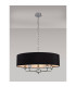 Banyan 5 Light Multi Arm Pendant E14 Polished Chrome With 60cm x 15cm Faux Silk Shade black-2