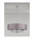 Banyan 5 Light Multi Arm Pendant E14 Polished Chrome With 60cm x 15cm Faux Silk Shade Grey-11