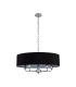 Banyan 5 Light Multi Arm Pendant E14 Polished Chrome With 60cm x 15cm Faux Silk Shade black-4