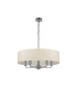 Banyan 5 Light Multi Arm Pendant E14 Polished Chrome With 60cm x 15cm Faux Silk Shade Ivory Pearl/White Laminate-4