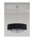 Banyan 5 Light Multi Arm Pendant E14 Polished Chrome With 60cm x 15cm Faux Silk Shade black-11
