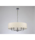 Banyan 5 Light Multi Arm Pendant E14 Polished Chrome With 60cm x 15cm Faux Silk Shade Ivory Pearl/White Laminate-11
