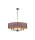Banyan 5 Light Multi Arm Pendant E14 Polished Chrome With 60cm x 15cm Dual Faux Silk Shade Taupe/Halo Gold-1