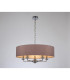 Banyan 5 Light Multi Arm Pendant E14 Polished Chrome With 60cm x 15cm Dual Faux Silk Shade Taupe/Halo Gold-2