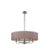 Banyan 5 Light Multi Arm Pendant E14 Polished Chrome With 60cm x 15cm Dual Faux Silk Shade Taupe/Halo Gold-4