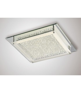 LED Flush Ceiling Light, 420mm Square, 21W 1680lm 4000K Polished Chrome, Crystal - 2