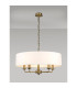 Banyan 5 Light Multi Arm Pendant E14 Antique Brass With 60cm x 22cm Faux Silk Shade White-2