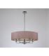 Banyan 5 Light Multi Arm Pendant E14 Polished Chrome With 60cm x 15cm Dual Faux Silk Shade Taupe/Halo Gold-11
